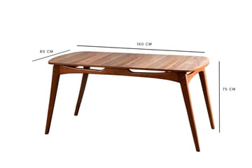 Charbel Matgrupp 160 cm med 4 matstolar - Valnöt/Cream - Möbler - Bord & matgrupper - Matgrupper