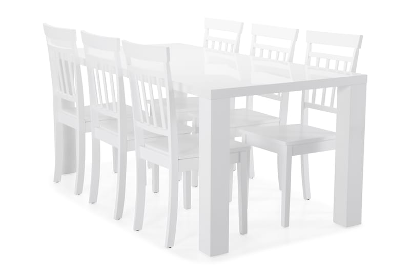 Cibus Matbord med 6 st Hudson stolar - Vit - Matgrupper