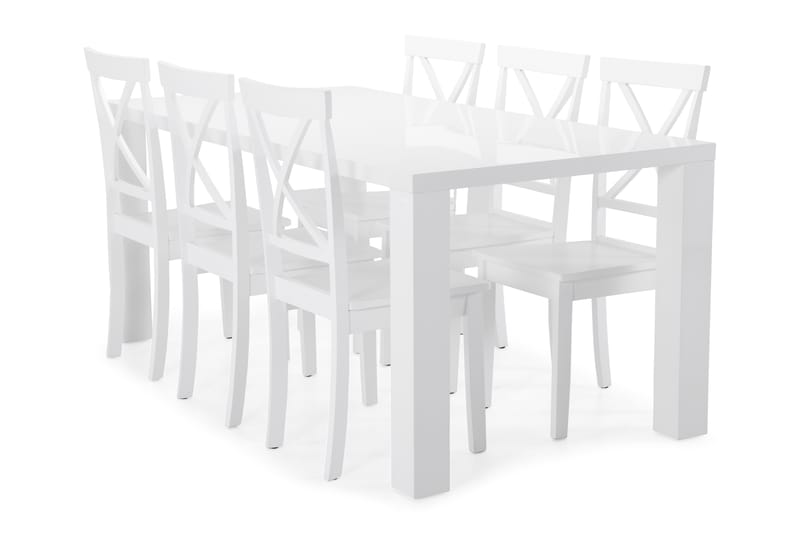 Cibus Matbord med 6 st Mirimar stolar - Vit - Matgrupper