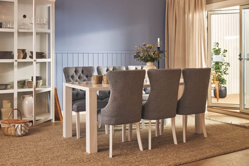 Cibus Matgrupp 180 cm inkl 6 Bergviken Stolar - Vit - Möbler - Bord & matgrupper - Matgrupper