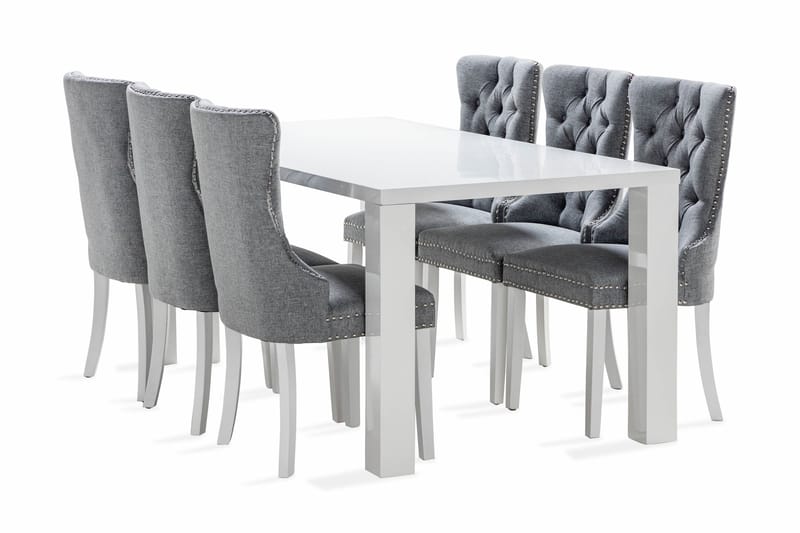 Cibus Matgrupp 180 cm inkl 6 Bergviken Stolar - Vit - Möbler - Bord & matgrupper - Matgrupper