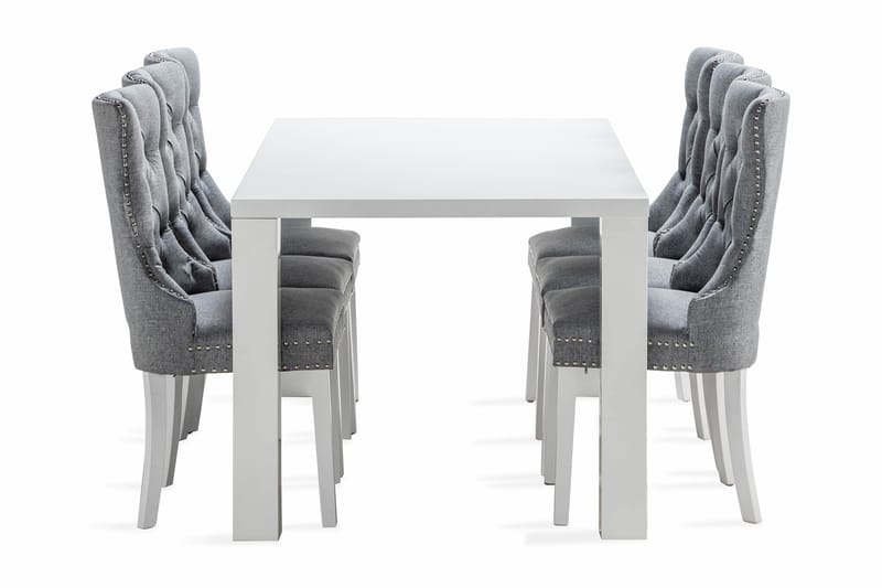 Cibus Matgrupp 180 cm inkl 6 Bergviken Stolar - Vit - Möbler - Bord & matgrupper - Matgrupper