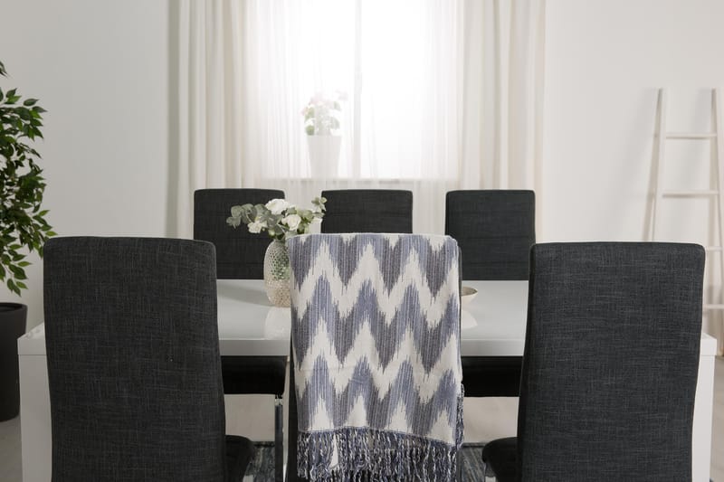 Cibus Matgrupp 180 cm med 6 Cibus Stol - Vit/Mörkgrå - Möbler - Bord & matgrupper - Matgrupper