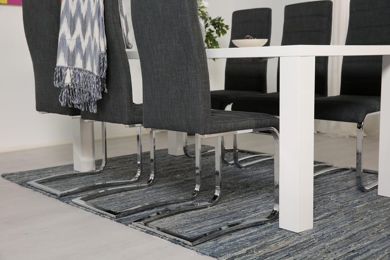 Cibus Matgrupp 180 cm med 6 Cibus Stol - Vit/Mörkgrå - Möbler - Bord & matgrupper - Matgrupper