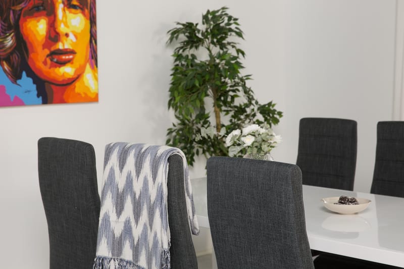 Cibus Matgrupp 180 cm med 6 Cibus Stol - Vit/Mörkgrå - Möbler - Bord & matgrupper - Matgrupper