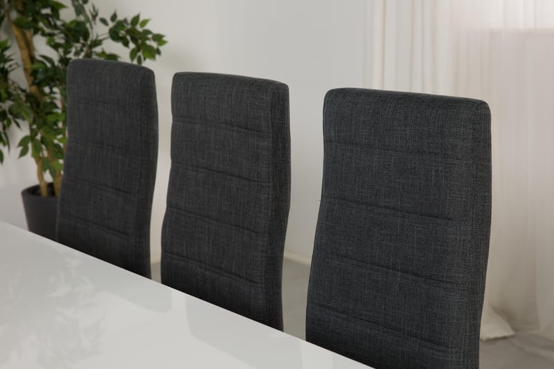 Cibus Matgrupp 180 cm med 6 Cibus Stol - Vit/Mörkgrå - Möbler - Bord & matgrupper - Matgrupper