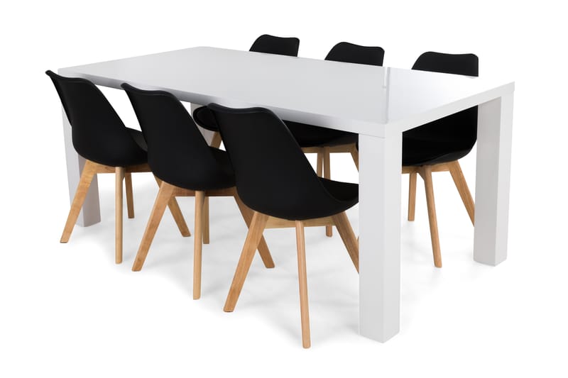 Cibus Matgrupp 180 cm med 6 Stil Stol - Svart/Ek - Möbler - Bord & matgrupper - Matgrupper