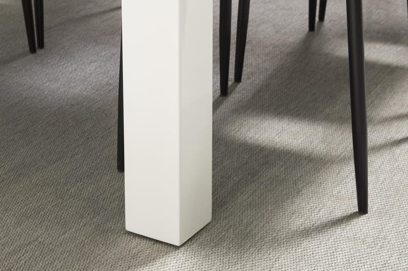 Cibus Matgrupp 180 cm med 6 Ted Stol - Vit/Svart - Möbler - Bord & matgrupper - Matgrupper