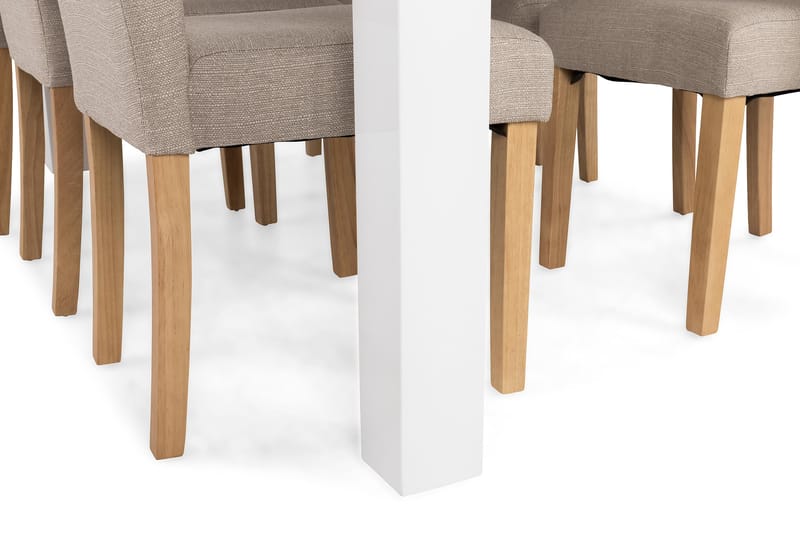 Cibus Matgrupp 180 cm med 6 Viktor Stol - Vit/Beige/Ek - Möbler - Bord & matgrupper - Matgrupper