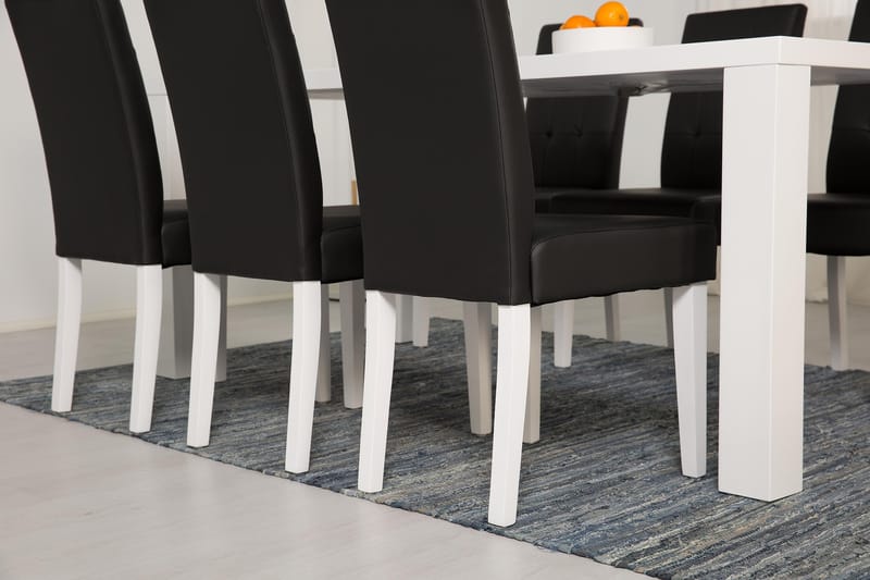 Cibus Matgrupp 180 cm med 6 Viktor Stol - Vit/Svart - Möbler - Bord & matgrupper - Matgrupper