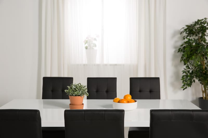 Cibus Matgrupp 180 cm med 6 Viktor Stol - Vit/Svart - Möbler - Bord & matgrupper - Matgrupper