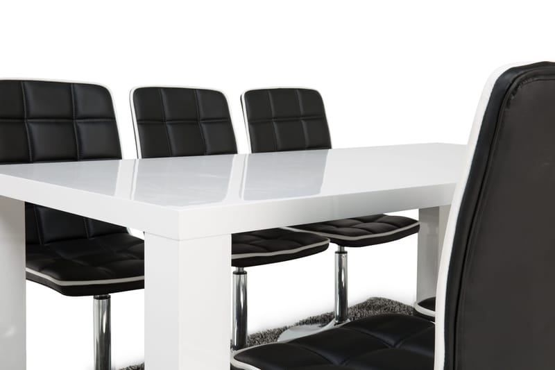 Cibus Matgrupp med 6 st Frida Stolar - Vit/Svart - Möbler - Bord & matgrupper - Matgrupper