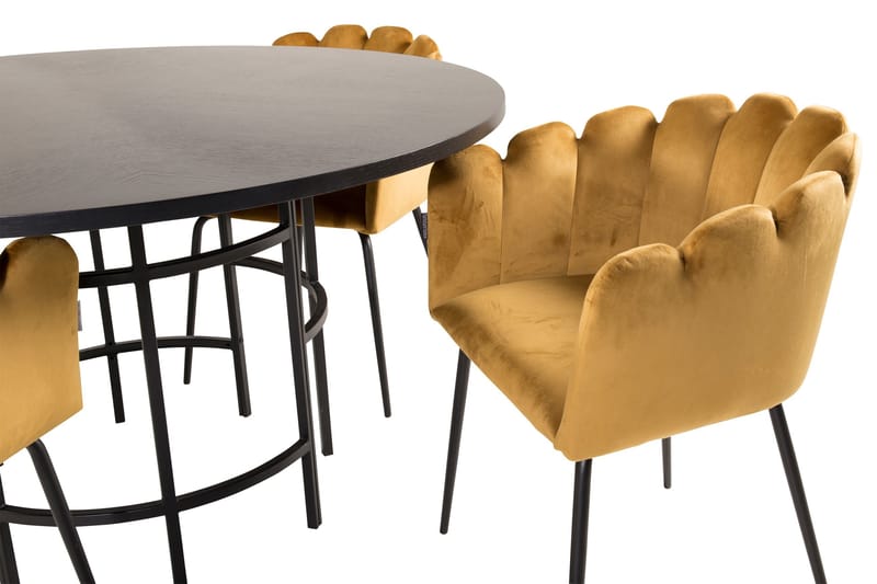 Copenhagen Matgrupp med 4 Limhamn Matstolar Gul - Furniture Fashion - Matgrupper