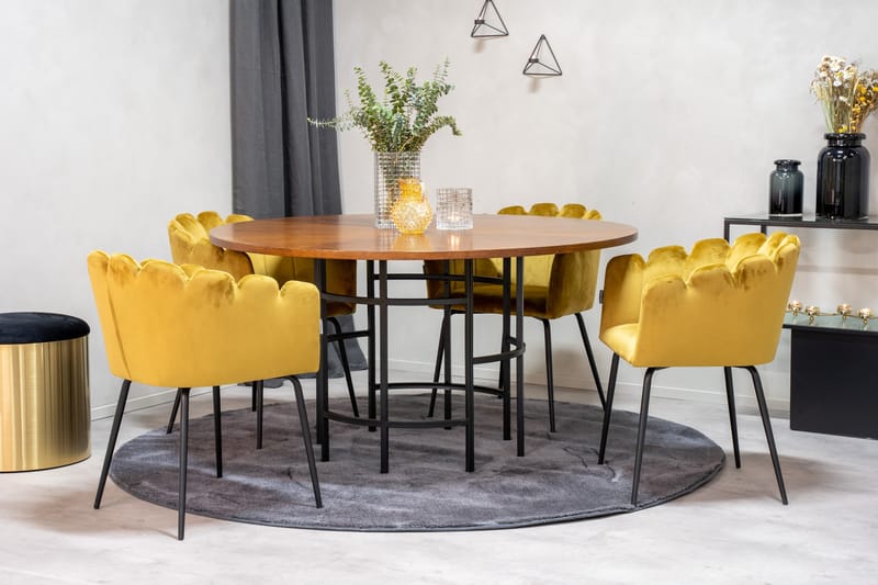 Copenhagen Matgrupp med 4 Limhamn Matstolar Gul - Furniture Fashion - Matgrupper