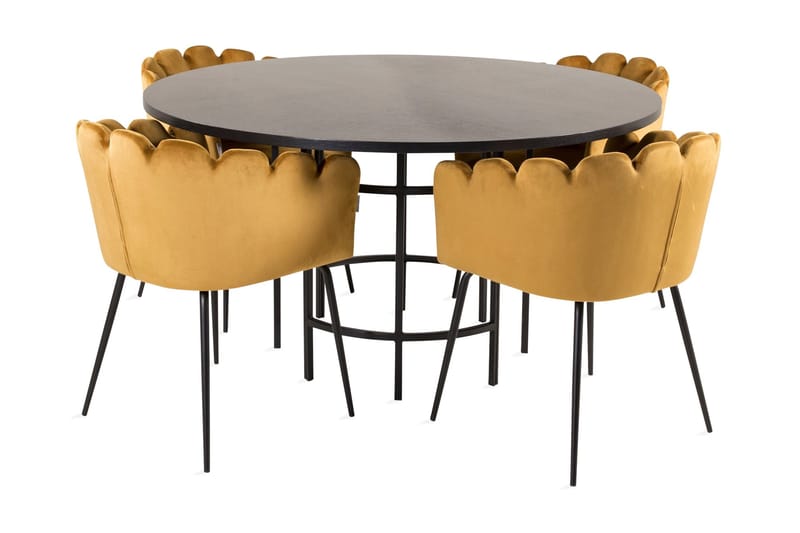 Copenhagen Matgrupp med 4 Limhamn Matstolar Gul, Furniture Fashion