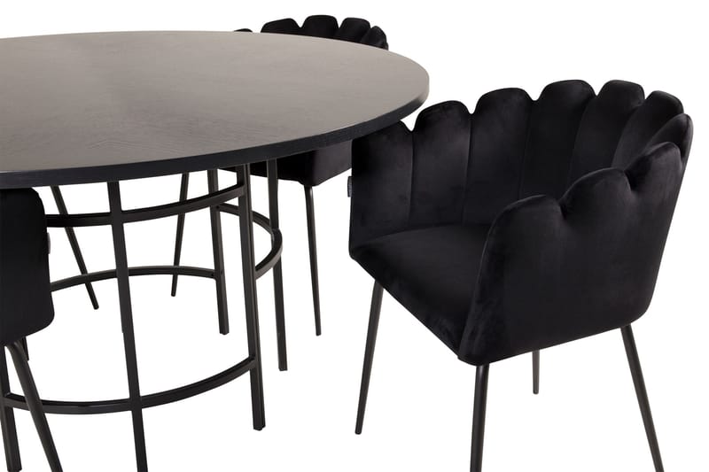 Copenhagen Matgrupp med 4 Limhamn Matstolar Svart - Furniture Fashion - Möbler - Bord & matgrupper - Matgrupper
