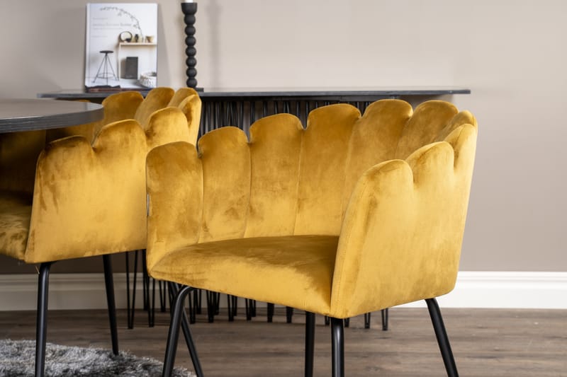 Copenhagen Matgrupp med 6 Limhamn Matstolar Gul - Furniture Fashion - Matgrupper