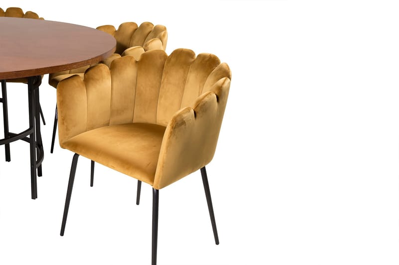 Copenhagen Matgrupp med 6 Limhamn Matstolar Gul - Furniture Fashion - Matgrupper
