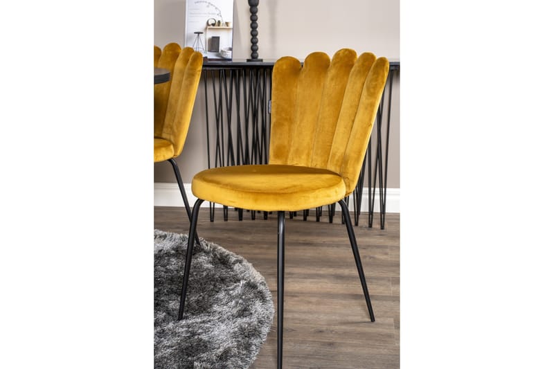 Copenhagen Matgrupp med 6 Limhamn Matstolar Gul - Furniture Fashion - Möbler - Bord & matgrupper - Matgrupper