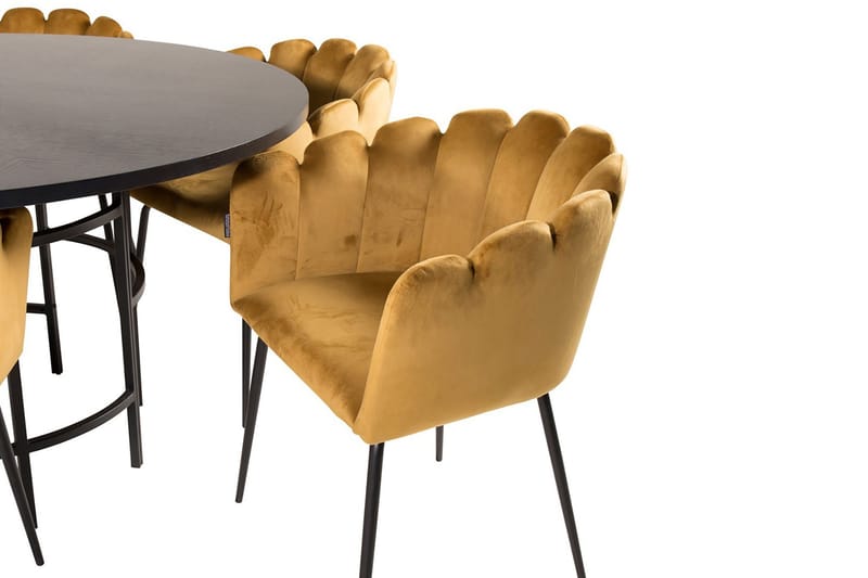 Copenhagen Matgrupp med 6 Limhamn Matstolar Gul - Furniture Fashion - Möbler - Bord & matgrupper - Matgrupper