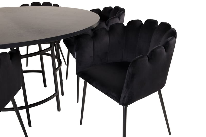 Copenhagen Matgrupp med 6 Limhamn Matstolar Svart - Furniture Fashion - Möbler - Bord & matgrupper - Matgrupper