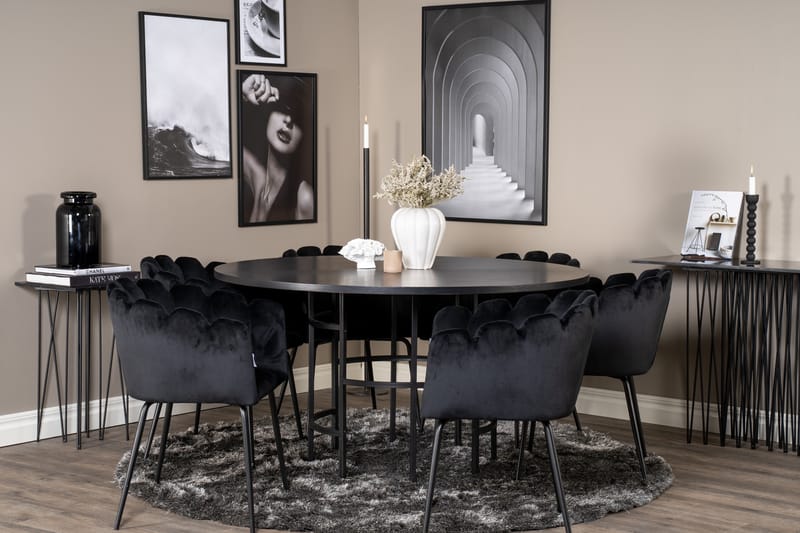 Copenhagen Matgrupp med 6 Limhamn Matstolar Svart - Furniture Fashion - Möbler - Bord & matgrupper - Matgrupper