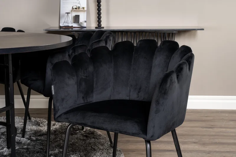 Copenhagen Matgrupp med 6 Limhamn Matstolar Svart - Furniture Fashion - Möbler - Bord & matgrupper - Matgrupper