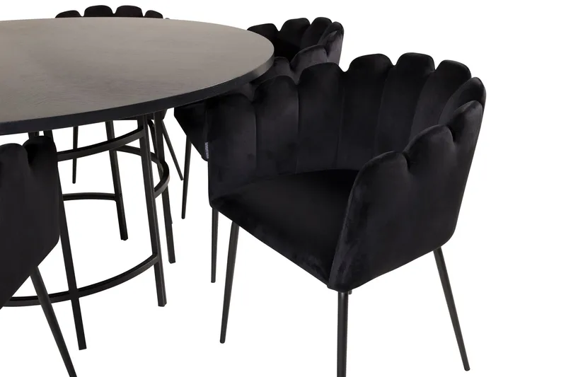 Copenhagen Matgrupp med 6 Limhamn Matstolar Svart - Furniture Fashion - Möbler - Bord & matgrupper - Matgrupper