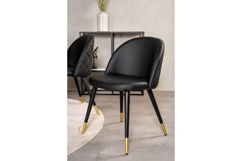 Copenhagen Matgrupp med 6 Valera Matstolar Mässing/Svart - Furniture Fashion - Möbler - Bord & matgrupper - Matgrupper