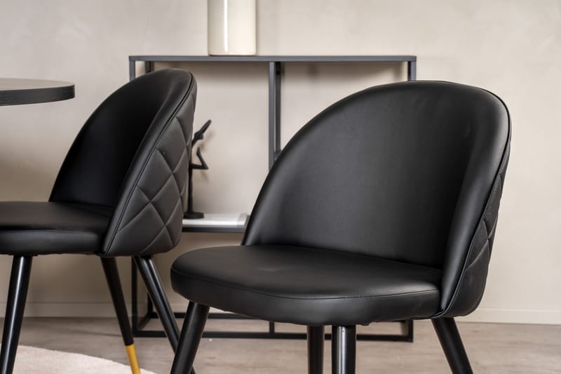 Copenhagen Matgrupp med 6 Valera Matstolar Mässing/Svart - Furniture Fashion - Möbler - Bord & matgrupper - Matgrupper