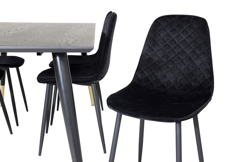 Daicy Matgrupp 180 cm inkl 6 Ypas Stolar - Svart/Mässing - Möbler - Bord & matgrupper - Matgrupper