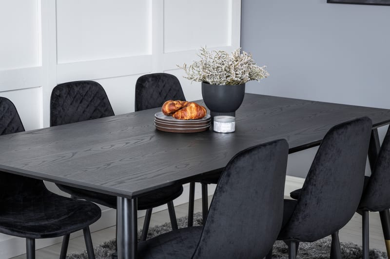 Daicy Matgrupp 180 cm inkl 6 Ypas Stolar - Svart/Mässing - Möbler - Bord & matgrupper - Matgrupper