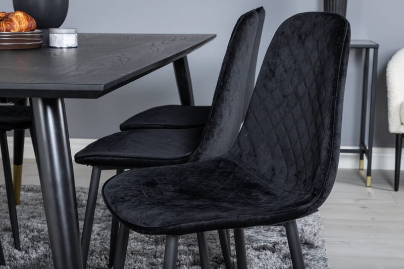 Daicy Matgrupp 180 cm inkl 6 Ypas Stolar - Svart/Mässing - Möbler - Bord & matgrupper - Matgrupper