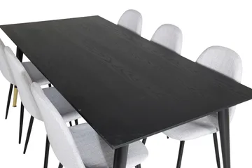 Daicy Matgrupp 180 cm inkl 6 Ypas Stolar - Svart/Mässing/Grå - Möbler - Bord & matgrupper - Matgrupper