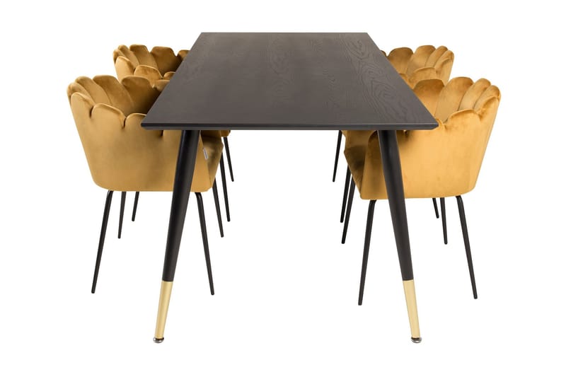Daicy Matgrupp 180 cm med 4 Limhamn Matstolar Gul - Furniture Fashion - Möbler - Bord & matgrupper - Matgrupper