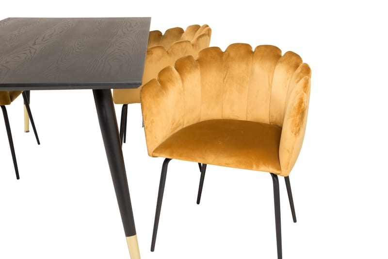 Daicy Matgrupp 180 cm med 4 Limhamn Matstolar Gul - Furniture Fashion - Möbler - Bord & matgrupper - Matgrupper