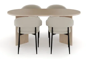 Dano Matbord 180 cm  med 4 Sawako Matstolar - Travertin / Beige - Möbler - Bord & matgrupper - Matgrupper
