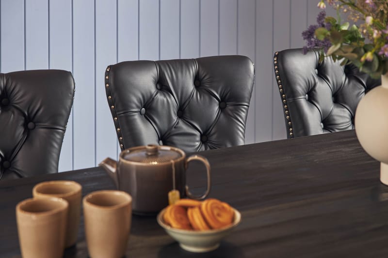 Dijon Matgrupp 200 cm inkl 6 Bergviken Stolar Konstläder - Brun - Möbler - Bord & matgrupper - Matgrupper