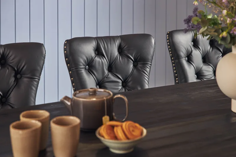 Dijon Matgrupp 200 cm inkl 6 Bergviken Stolar Konstläder - Brun - Möbler - Bord & matgrupper - Matgrupper