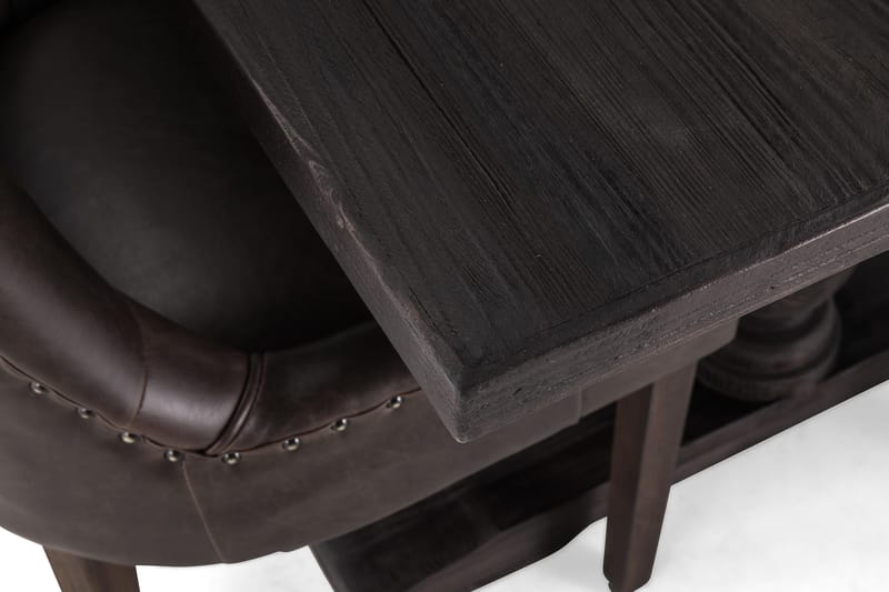 Dijon Matgrupp 200 cm med 6 Tuva Fåtölj - Vintage Trä / Brun Pu - Möbler - Bord & matgrupper - Matgrupper