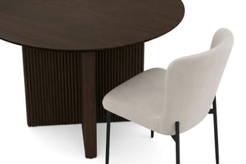 Edda Matgrupp runt 110 cm Rökt Ek med 4 Elsie Matstolar - Rökt ek/Beige - Möbler - Bord & matgrupper - Matgrupper