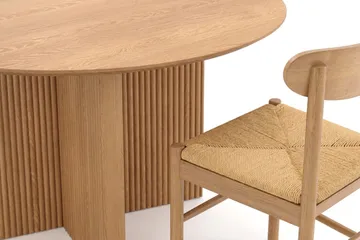 Edda Matgrupp runt 130 cm Ek med 6 Malte Matstolar - Möbler - Bord & matgrupper - Matgrupper