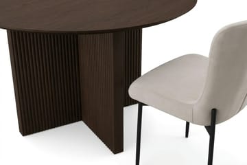 Edda Matgrupp runt 130 cm Rökt Ek med 6 Elsie Matstolar - Rökt ek/Beige - Möbler - Bord & matgrupper - Matgrupper