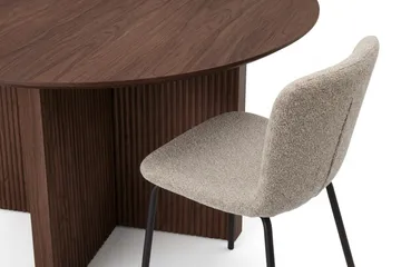 Edda Matgrupp runt 130 cm Valnöt med 6 Katy Matstolar - Valnöt - Möbler - Bord & matgrupper - Matgrupper