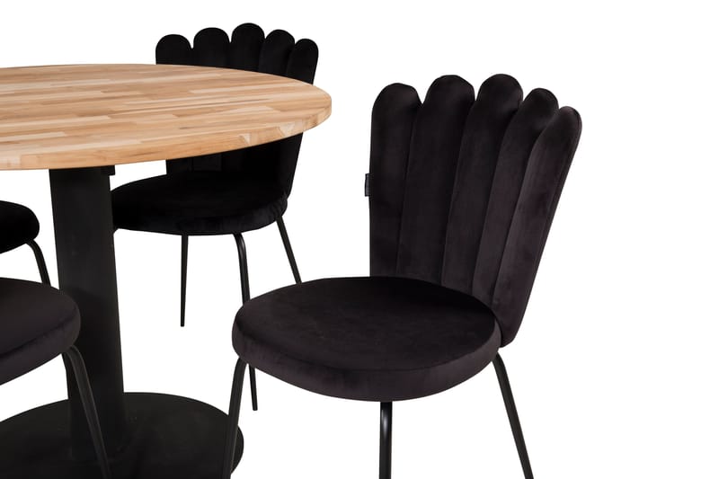 Ezra Matgrupp med 4 Limhamn Matstolar Svart - Furniture Fashion - Möbler - Bord & matgrupper - Matgrupper