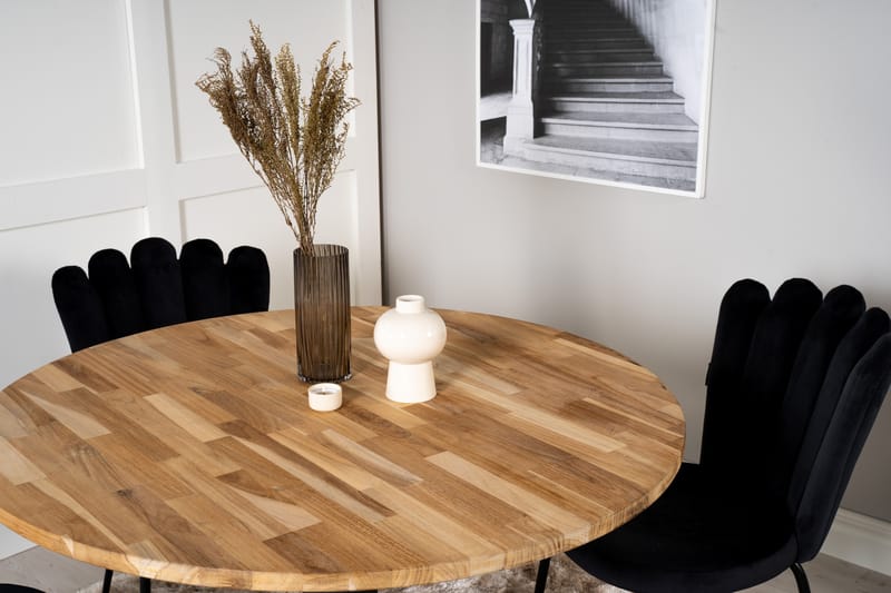 Ezra Matgrupp med 4 Limhamn Matstolar Svart - Furniture Fashion - Möbler - Bord & matgrupper - Matgrupper