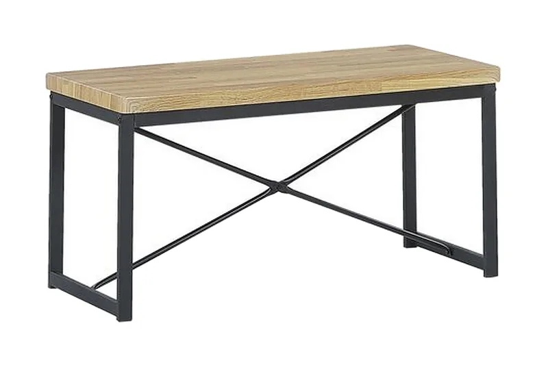 Flixton Matgrupp 110 cm Inkl 2 stolar + Bänk - Ljusbrun/Svart - Möbler - Bord & matgrupper - Matgrupper