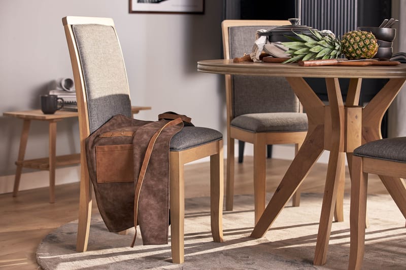 Grivita Rund Matgrupp 120 cm med 4 st Cadmos Matstolar - Grå - Möbler - Bord & matgrupper - Matgrupper