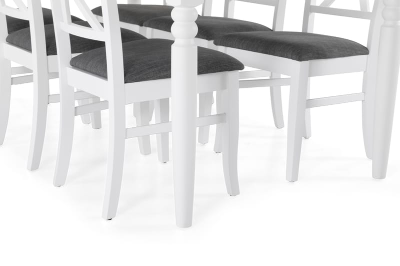 Hampton Matbord med 6 st Hartford stolar - Vit - Matgrupper