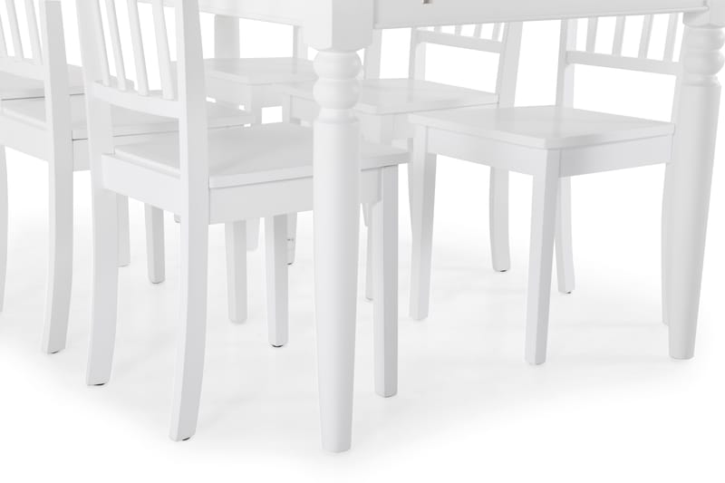 Hampton Matbord med 6 st Hudson stolar - Vit - Matgrupper